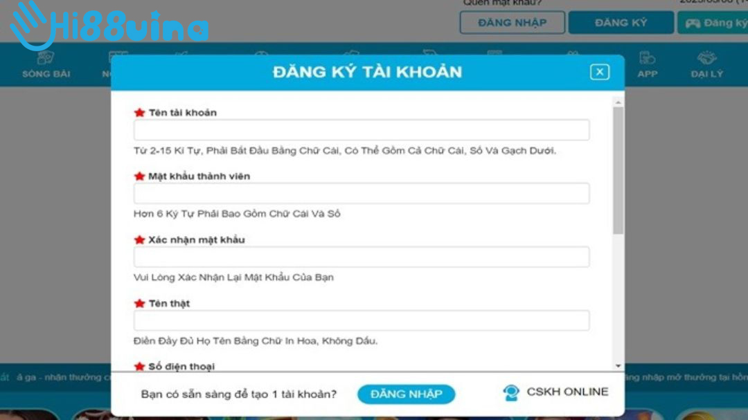 Hướng dẫn đăng ký Hi88 siêu tốc chỉ trong 3 bước
